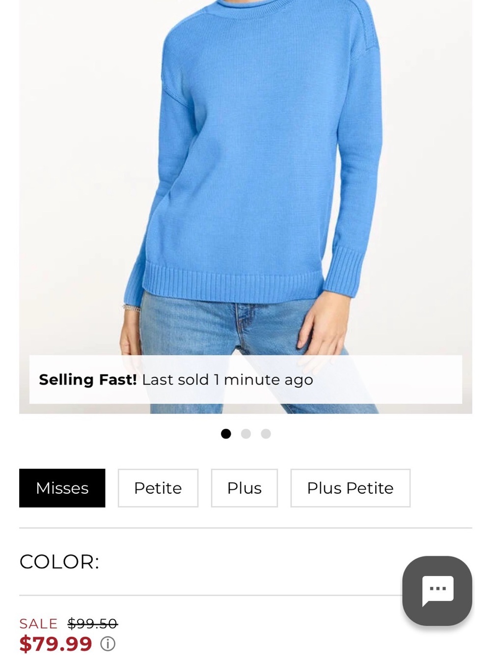 Talbots Bright Blue Crewneck Sweater